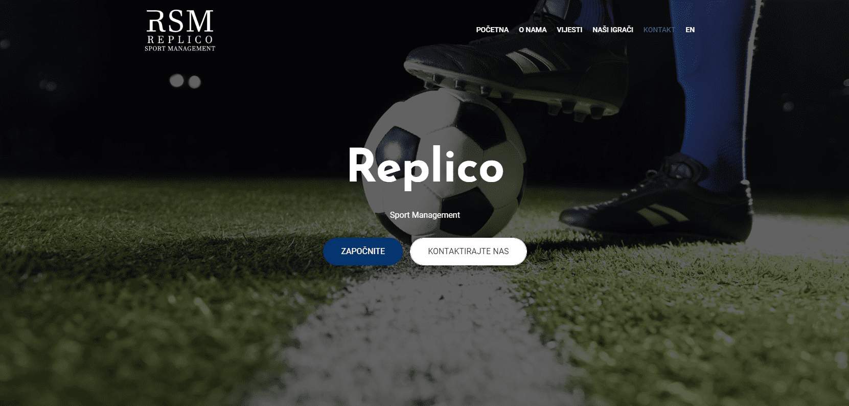 Web stranica za Replico Sport Managment